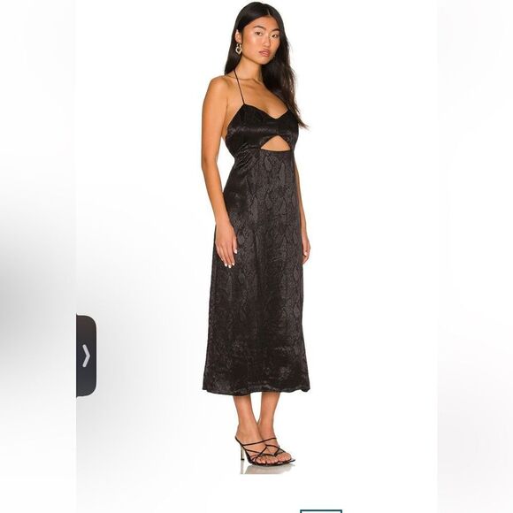 AFRM Zest Halter Snake Print Midi Dress - Picture 2 of 6